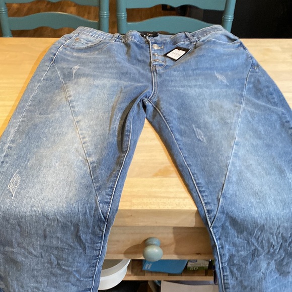 Medium Washed Roll Up relaxed Fit Jeans- Societies - Picture 7 of 12
